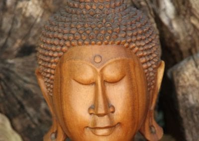 Bali wood Buddha head